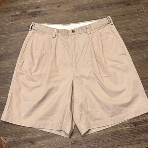 Haggar‎ Men's Pleated Khaki Casual Shorts Size 34 adjustable wait